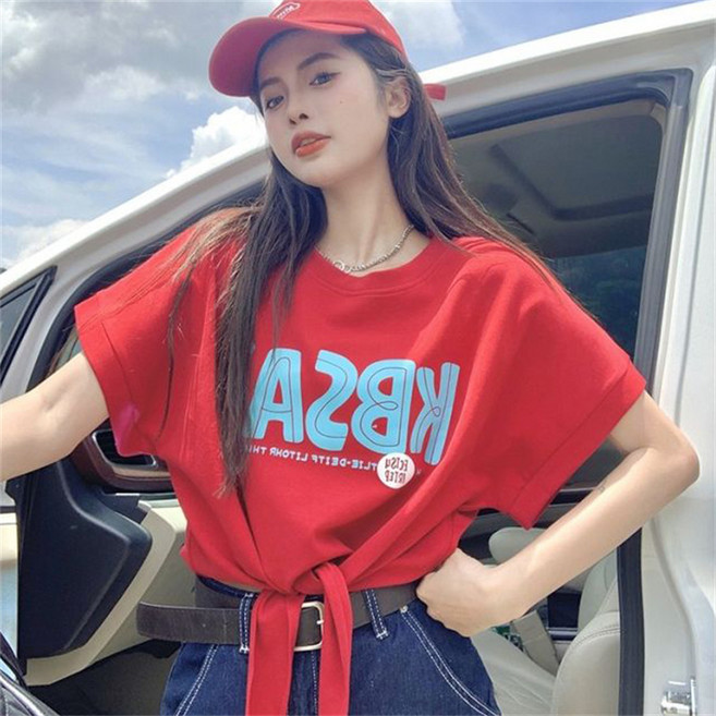 swygsqql 여성 루즈핏 프린팅 반팔 티셔츠 시원한 크롭