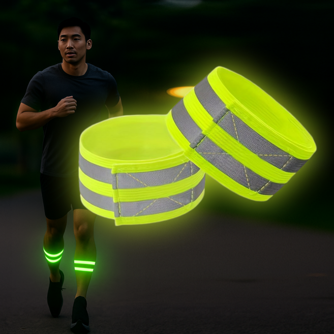 야간 반사 안전밴드 야광 반사띠 2p 세트, 2개, 그린