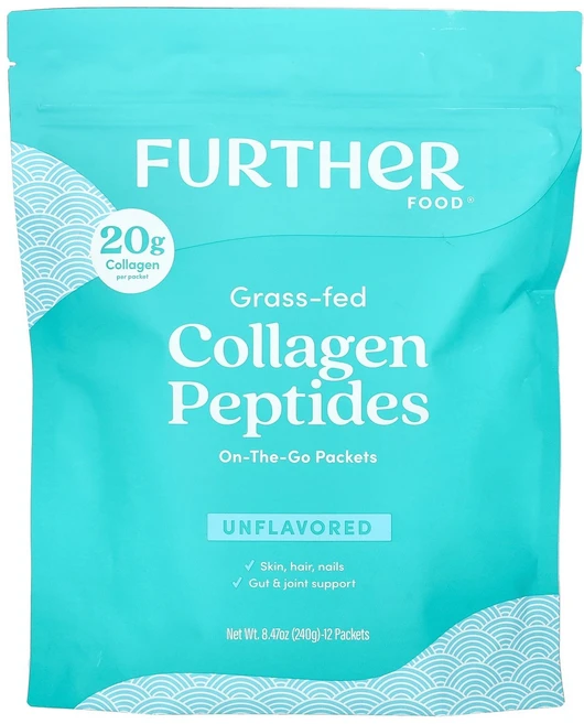 Further Food 목초 사육 콜라겐 펩타이드 무맛 12팩 각 20g(0.71oz) Food (퍼더 푸드), 12 개, 1개 - 쿠팡