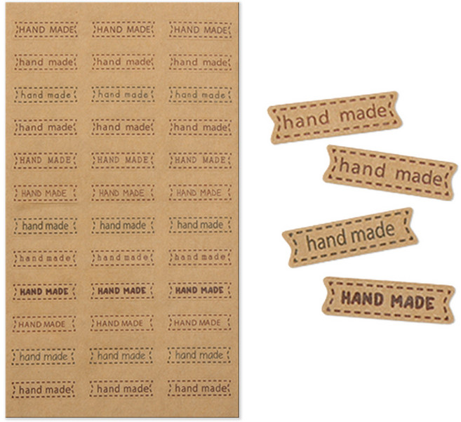 종이 비닐 핸드 메이드 스티커 라벨 handmade, 5개, 종이스티커 라벨 No.01(36개입)