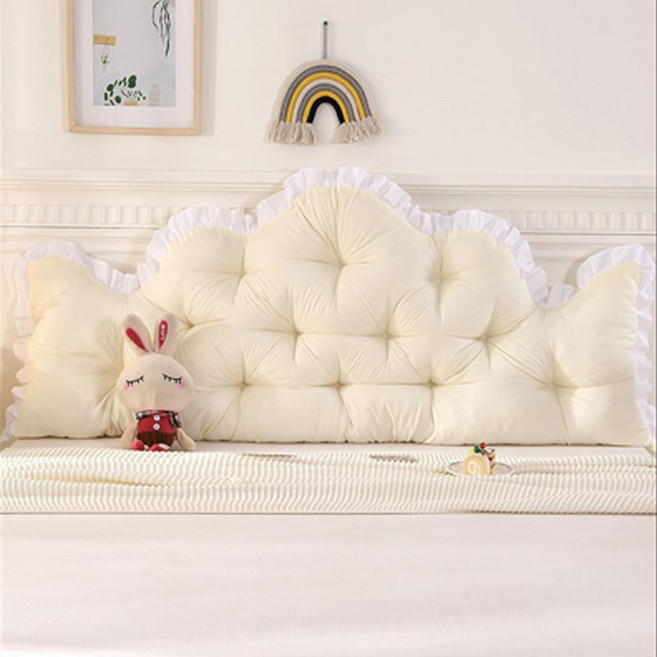 패션플래시 헤드쿠션 대형 프릴 등받이쿠션 공주스타일 침대 쿠션 허리보호 침대쿠션, 핑크