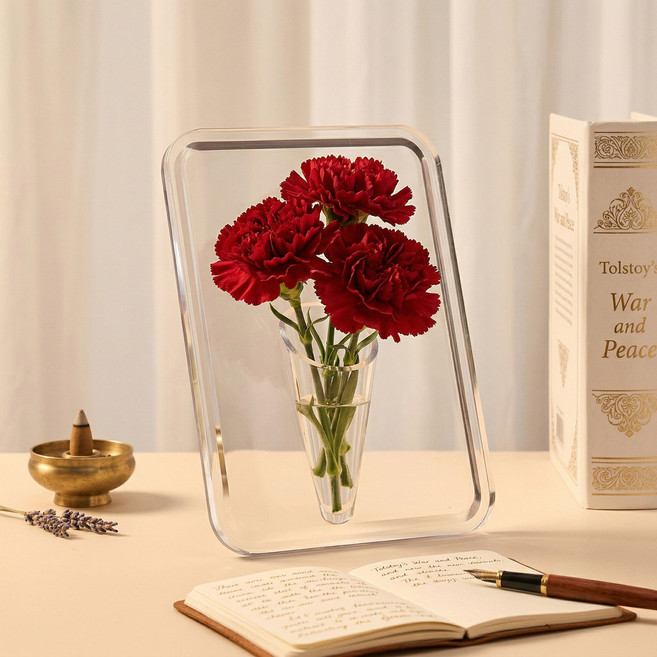 라이포잇 안깨지는 아크릴 입체 프레임 꽃병, 투명