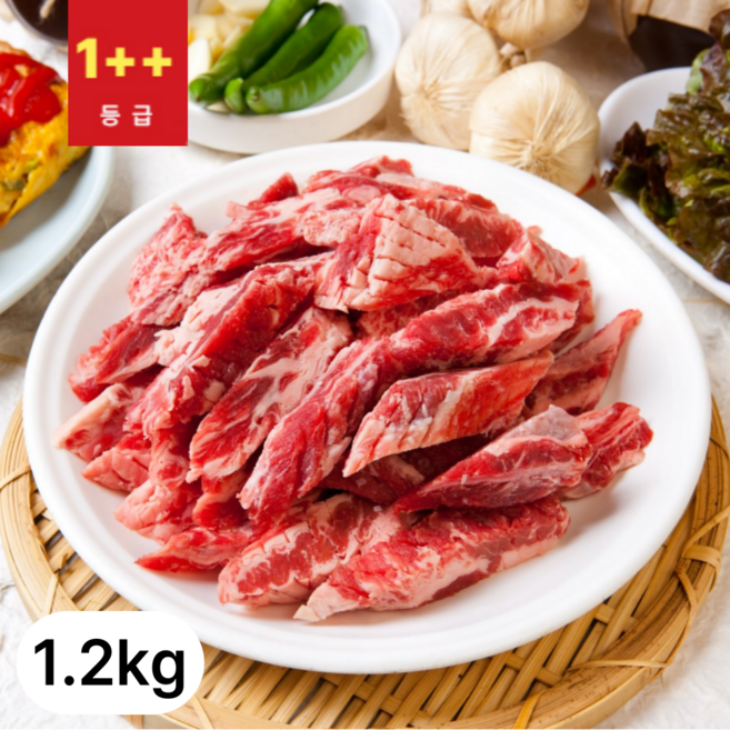 [고니네농수산] 국내산 1++ 프리미엄 투뿔 한우 갈비 구이용 (냉장), 1개, 1.2kg