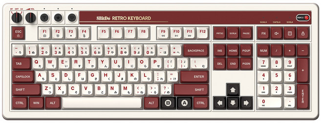 [국내정발] 8BitDo 레트로 108 키보드 Retro Mechanical Keyboard [N F에디션], 백축, F에디션(레드), 108키