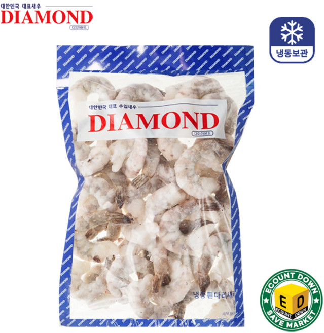 다이아몬드 냉동 왕새우 흰다리 새우살 칵테일 새우 900g 16/20 (35마리 내외), 1개