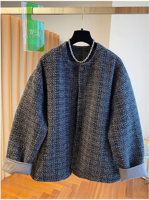 고급스러움 두꺼운 트위드 코트 가을겨울 오버핏 패딩 점퍼 하객록 오피스 아우터