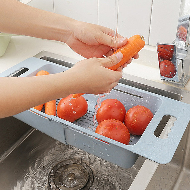 리예 싱크대 보조 선반 길이조절 채반 건조대, 베이지