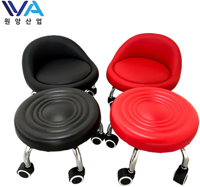 원앙 쿠션왕 동글뱅이 앉은뱅이 무빙의자, 1개, 레드