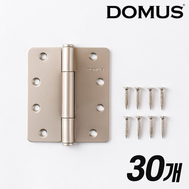 [철물인] 도무스 일반경첩NI 니켈 방문 욕실 목문 4인치 나비경첩, 30개