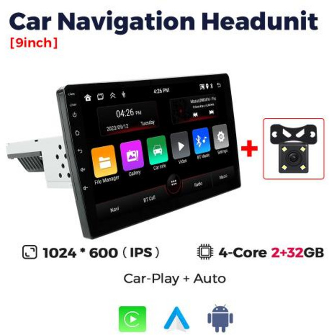 NaviFly 닛산 도요타 기아 폭스바겐 포드용 자동차 라디오 GPS 범용 내비게이션 헤드 유닛 카플레이 안드로이드 13 1DIN 7 인치 9 인치