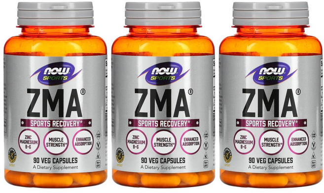 [2+1] Now Foods 나우푸드 스포츠 ZMA 90정 리커버리 비타민 B6 마그네슘 아연 산화마그네슘 산화아연 피리독신 3개