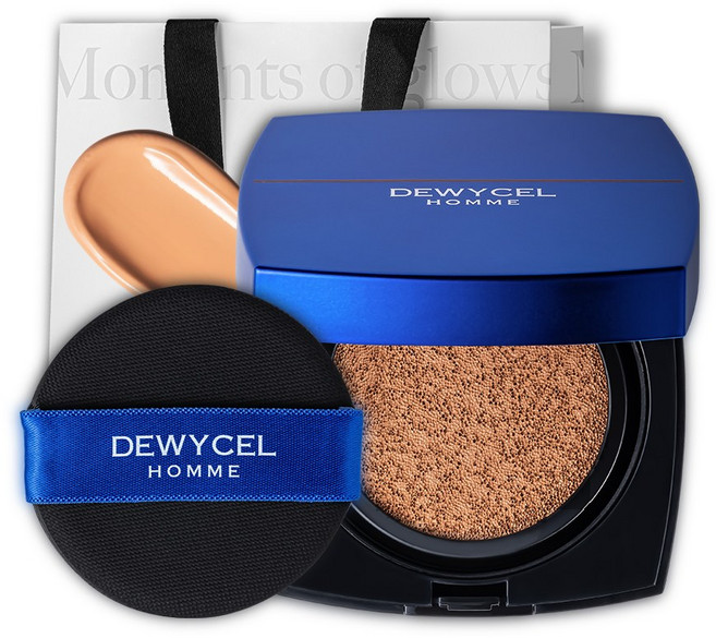 듀이셀 옴므 UV트루커버 쿠션 모공커버 SPF50 PA+++, 1개, 2호 트루베이지