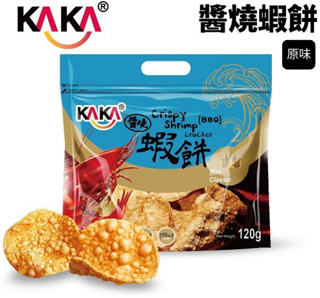 KAKA 醬燒蝦餅 原味 120g, 1個