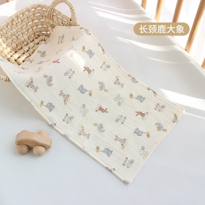 嬰兒紗布巾 星星月亮圖案 25*50cm, 1個, 太空動物【25*50cm】
