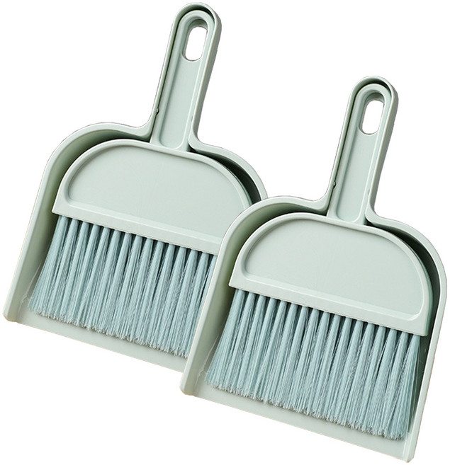 필굿리빙 미니 빗자루 쓰레받기 세트, 2개, 코발트그린