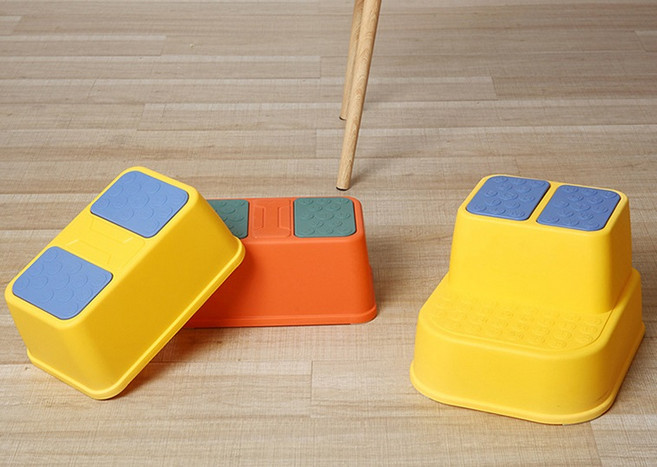 어린이발판 다용도 미끄럼 방지 유아 발디딤대 1단 2단 아기 화장실 계단 발 세면대 침대, 발디딤대 1단_파랑, 1개