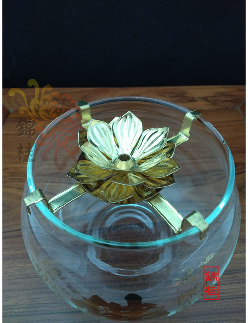 【錦桂】純銅蓮花燈芯架 伸縮燈蕊座 佛教佛燈酥油燈用品, 1個, 中, N/A, 中