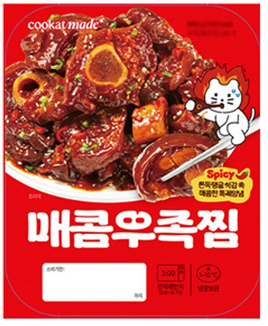 쿠캣 매콤우족찜, 4개, 500g
