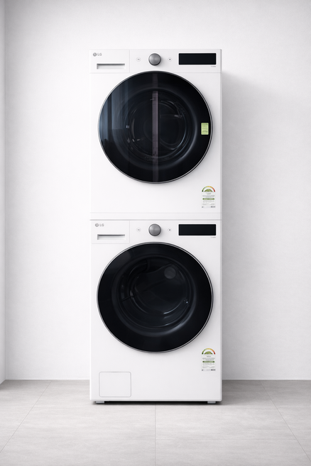 LG전자 트롬 오브제컬렉션 세탁기 + 건조기 + 스태킹키트 세트 KFG19WN-8WN 19kg + 18kg 방문설치, FG19WN-8WNS/트롬 오브제, 릴리화이트