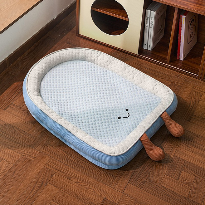 Surkat 분리 가능한 블루 큐티티 강아지 쿨매트 고양이 쿨방석 대형, 1개