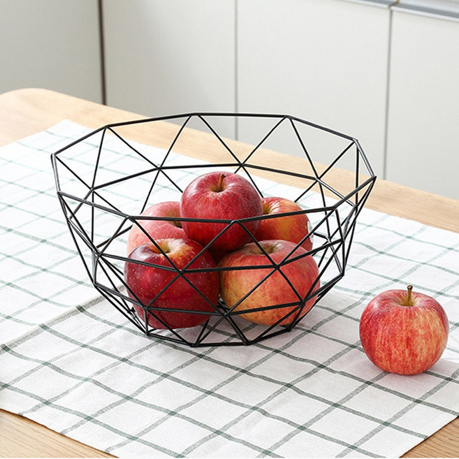 철제 과일 바스켓 간식 트레이 바구니, 1개, 블랙