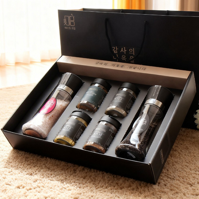 미담 뉴팩토리 고급 소금선물세트 6종 결혼 장례 조문 답례품, 1개