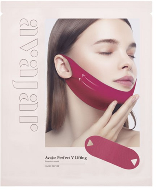 에이바자르 퍼펙트 V리프팅 프리미엄 여성용 핑크 마스크팩, 5개입, 1개