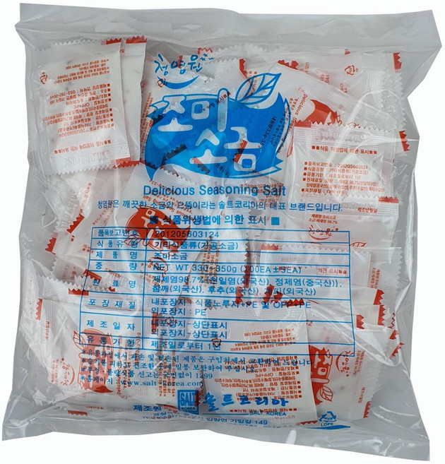 일회용소금 순대소금 (3.5gX100개) 조미소금 양념소금 배달용소금 일회용 솔트코리아, 1세트, 3.5g