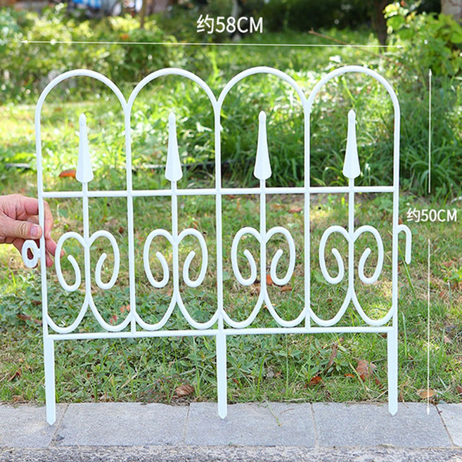 Meainna 화단 정원 낮은 울타리 10개 미니 유럽풍 철제 모양 펜스, 10개 * 화이트