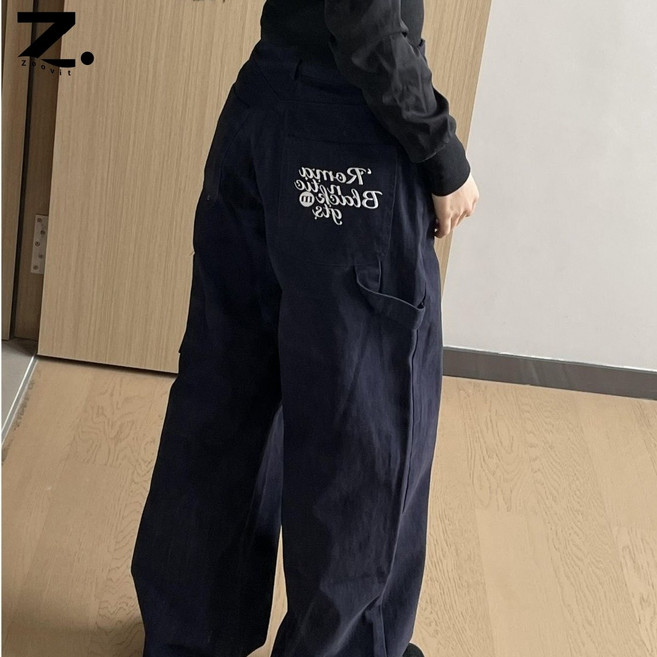 zoovit 여성 카고 청바지 루즈핏 와이드 팬츠