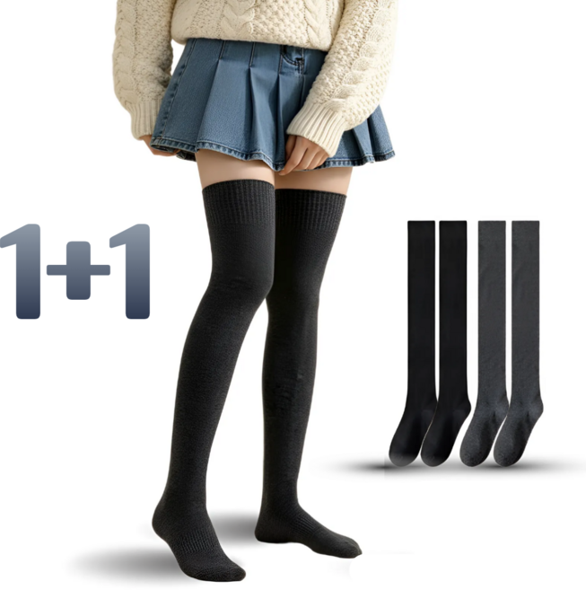 케이미 도톰 기모 밴딩 롱 니삭스 2세트