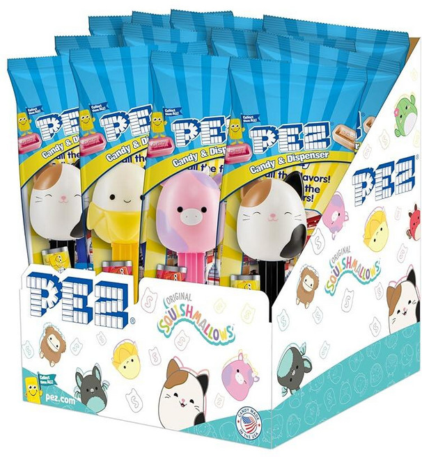 PEZ Candy Squishmallows 파티 팩 12개 리필과 함께 개별 포장 다양한 과일 맛, PEZ Candy Squishmallows 파티 팩,