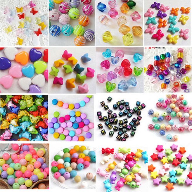 한지붕샵 비즈 팔찌만들기 목걸이 만들기 수공예 예쁜비즈모음 비즈재료3팩+1팩, 84투명하트10mm(50), 1개