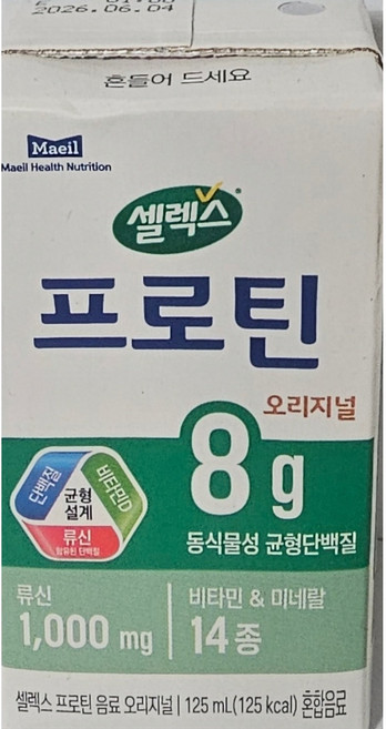 셀렉스 마시는 코어 프로틴 음료 오리지널 125ml 24개, 1개