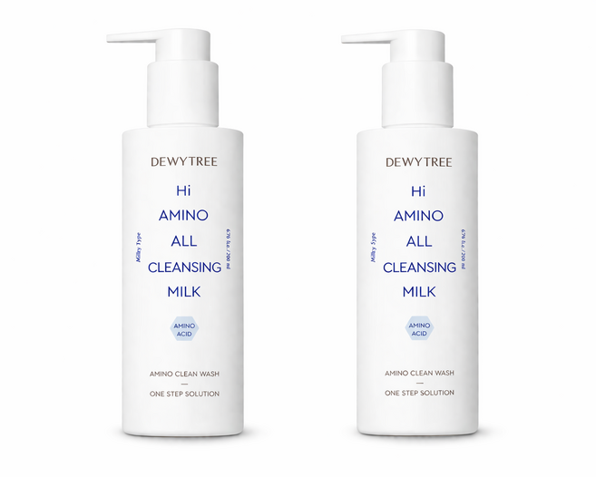 [듀이트리] 올리브영 1위 하이 아미노 올 클렌징 밀크 400ml 안티폴루션 선크림 10ml 증정, 2개