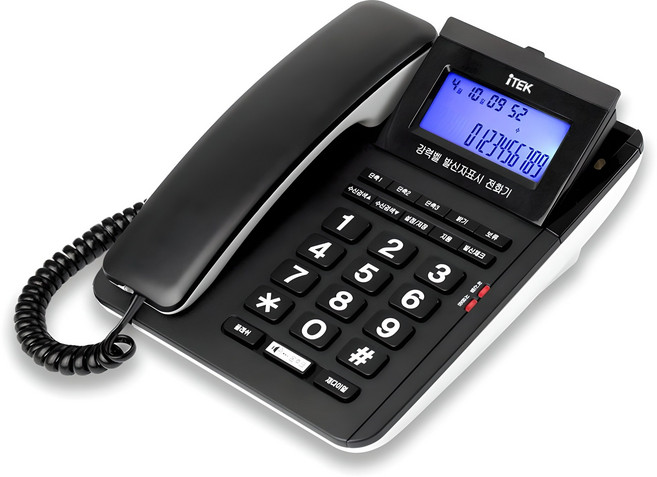 iTEK 강력벨 발신자 표시 유선 전화기, GND-700(블랙)