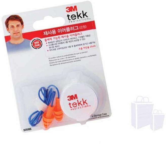 3M 재사용이어플러그 90586 끈형 귀마개 소음감소귀마개