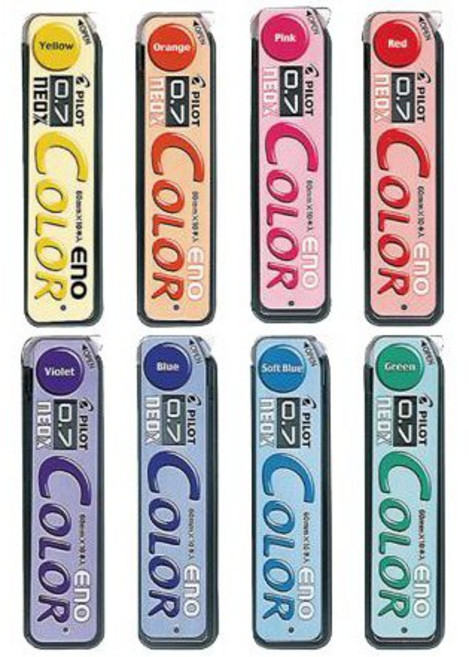 PILOT 百樂 ENO HRF7C-20 0.7 彩色自動鉛筆筆芯 10支入, 1個, HRF7C-20 自動筆芯 0.7 粉紅
