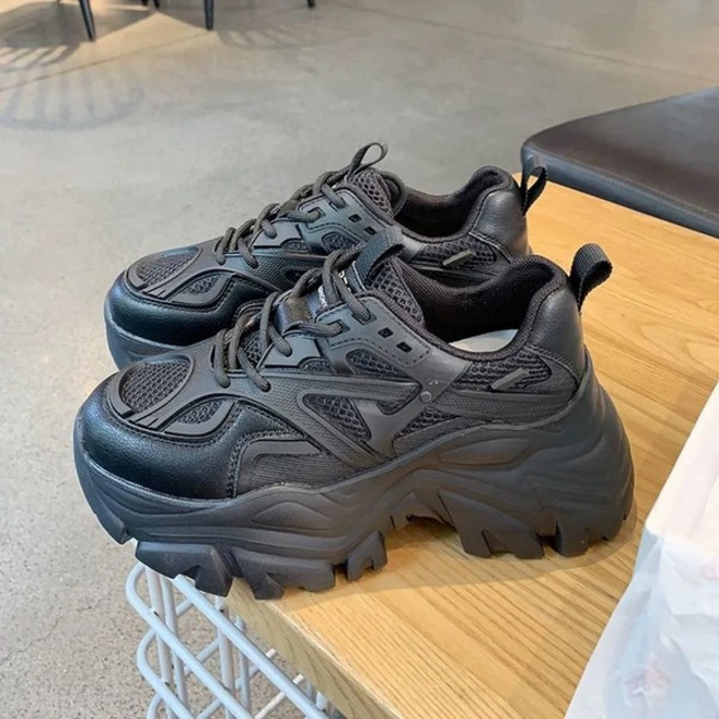 5시건 당일배송 FOOI 발편한 통굽 7cm 여성 키높이 운동화