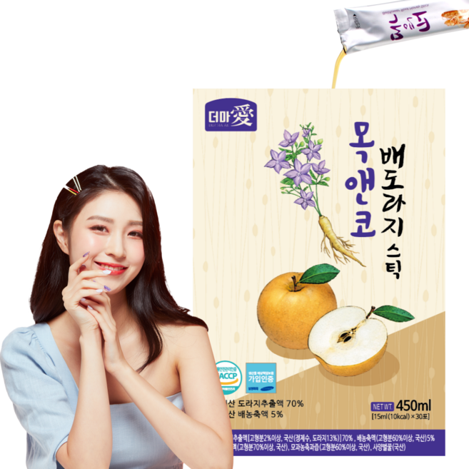 [약국판매] 더마애 목앤코 도라지 배 즙 스틱 청, 15g, 300개