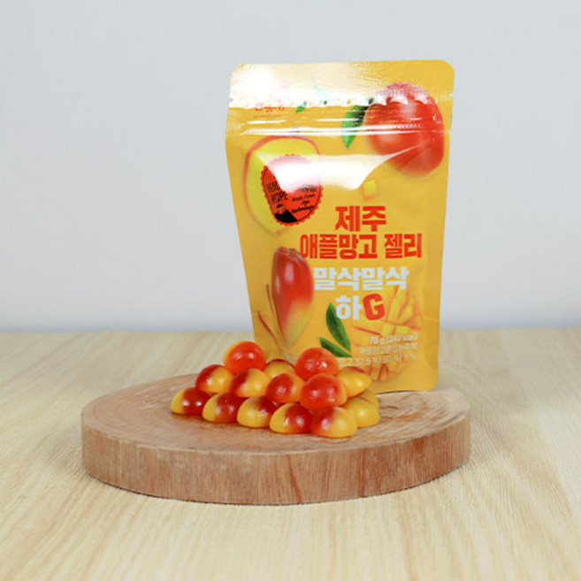 맛있는귤공방 제주 애플망고 젤리 말삭말삭하G 5p, 390g, 1개