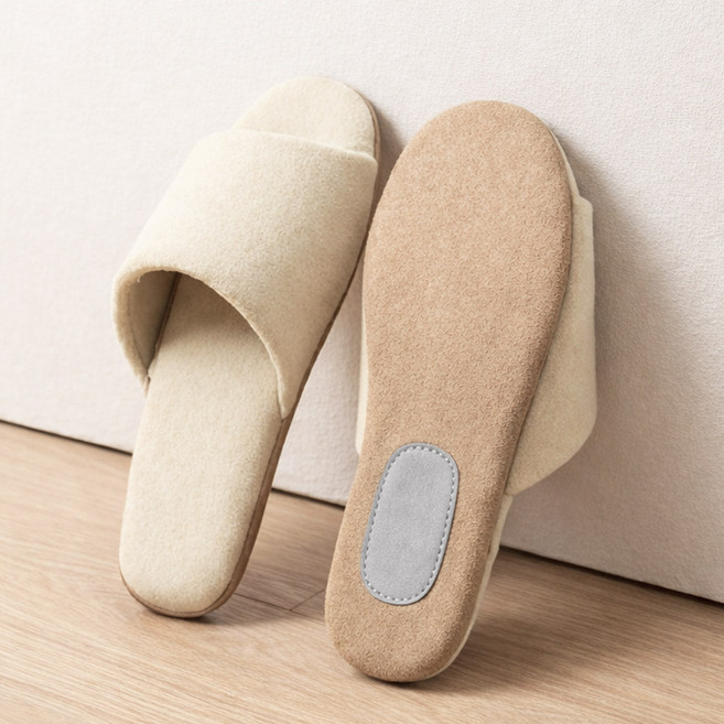 프랜베이 무소음 거실화 층간소음 실내 슬리퍼, 1개, 베이지