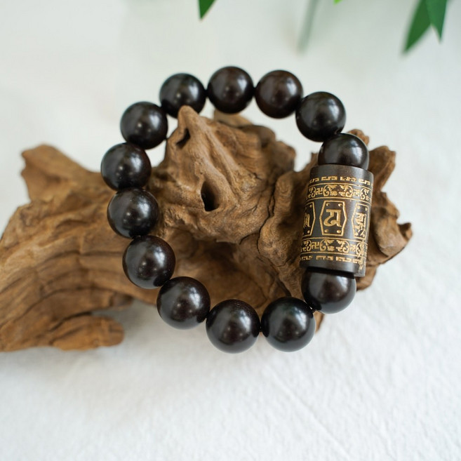 벽조목 벼락 맞은 대추 나무 염주 팔찌 패션 불교 육자진언 소원성취, 1개