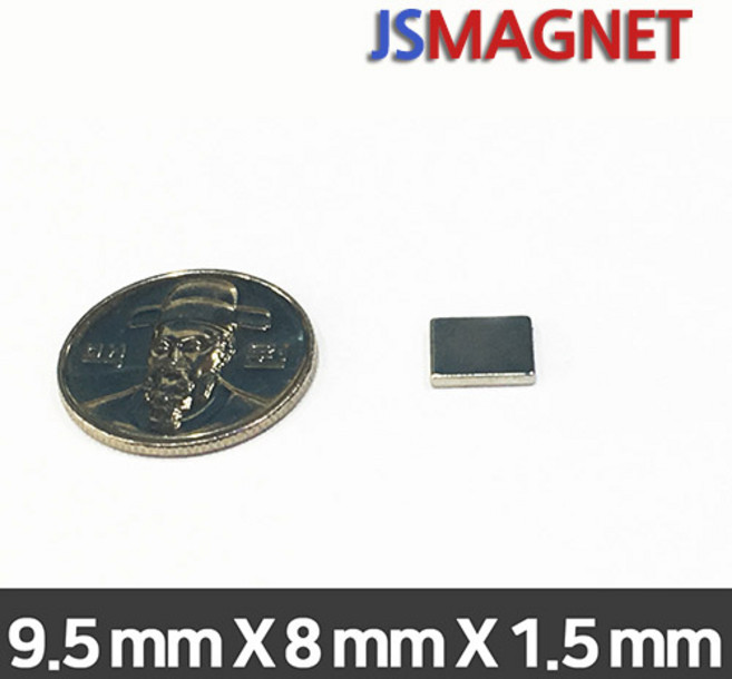 정신마그네트 초강력 네오디움자석 사각자석 모음, 1개, 01_9.5X8X1.5T