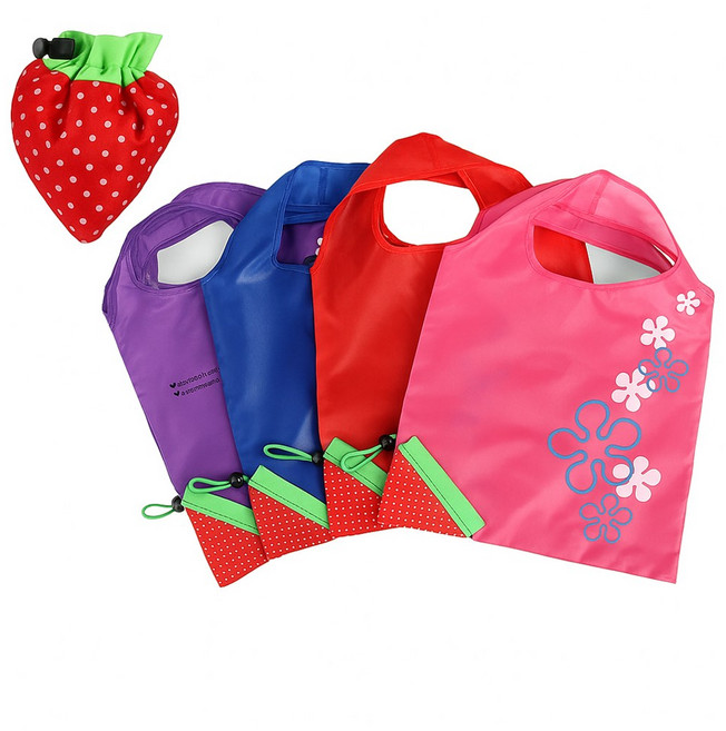 접이식 휴대용 장바구니 시장 어린이집 딸기 장바구니 보조 가방, 1개, 딸기 장바구니 (랜덤)