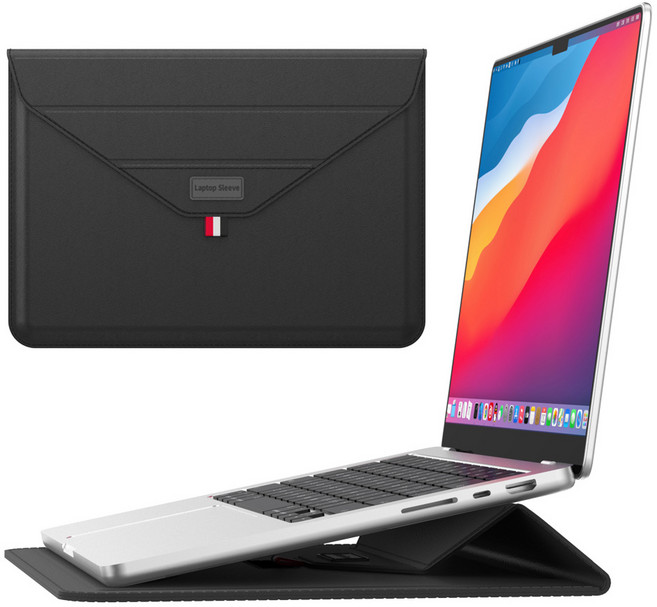 일리마 노트북 파우치 케이스 방수 노트북 커버, 블랙, 1개