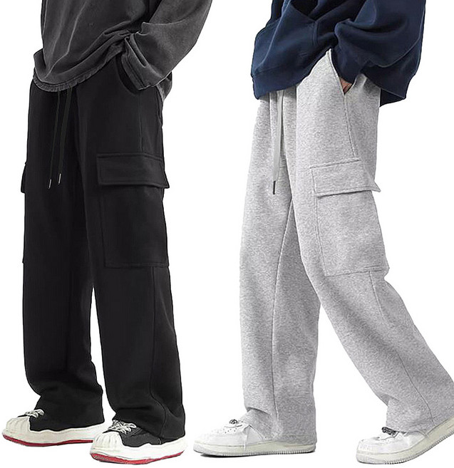 [1+1] 츄리닝 밴딩 바지 카고 와이드 트레이닝 팬츠