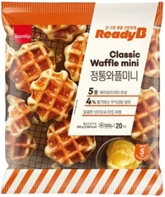 삼립 정통 냉동와플 미니 600g (30gX20입) 레디비 간식 카페 디저트, 1개