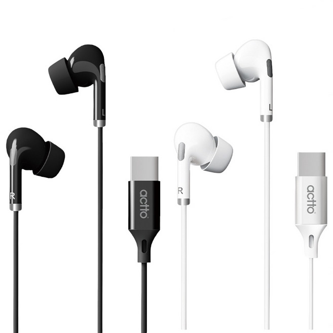 삼성 갤럭시 S26/S25/S24/S23/S22/S21/S20/S10 추천 C타입 무통증 커널형 핸즈프리 유선 이어폰, 화이트