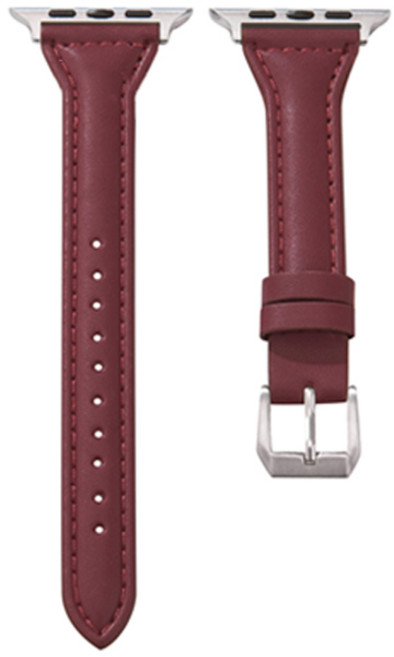 투에이비 애플워치 호환 가죽 슬림 볼륨 스트랩, 와인, 1개